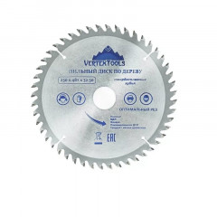 Диск пильный по дереву 230х32(30)мм, 48 зубов, Vertextools 230-48-32