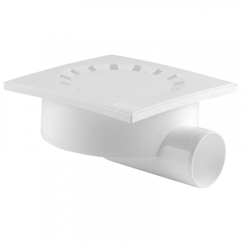 Трап для душа горизонтальный 150х150х50мм белый пластик РТП 36581