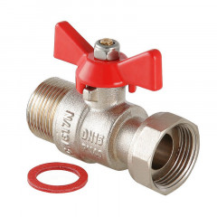 Кран шаровой 3/4x1 дюйм с накидной гайкой, бабочка, резьба внутренняя/наружная Valtec VT.260.N.0606