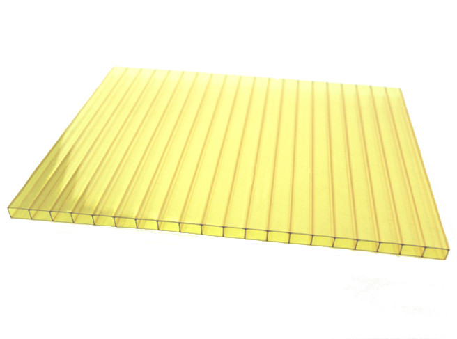 Сотовый поликарбонат 6мм Желтый 2,1х6м Рациональ Казанский 0,78кг/м2