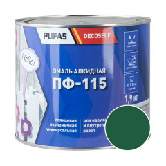 Эмаль ПФ-115 зеленая Decoself Pufas, 1,9кг