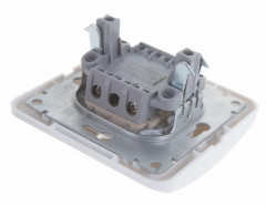 Выключатель двухклавишный с индикатором скрытый белый Валери UNIVersal B0123