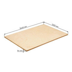 Фанера ФСФ влагостойкая 24мм, сорт 2/3, 2440х1220