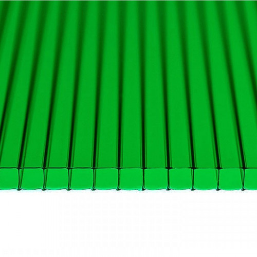 Сотовый поликарбонат 6мм Зеленый 2,1х6м Рациональ Казанский 0,78кг/м2