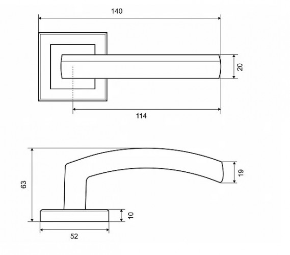 Ручка раздельная FZ 07 S квадратная АВ Античная бронза