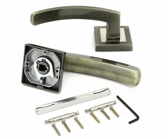 Ручка раздельная FZ 07 S квадратная АВ Античная бронза