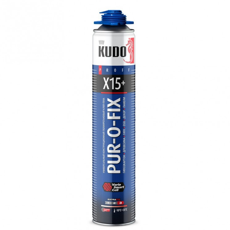 Клей-пена конструкционная Kudo Pur-o-Fix X15+ 1000мл/900гр