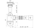 Сифон с гибкой трубой 1 1/2х40, 40х40/50мм, нерж решетка d=70мм, Ани С0115