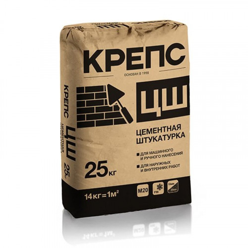 Штукатурка цементная универсальная КРЕПС ЦШ, 25 кг