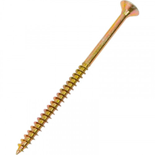 Саморез (шуруп) 6*100мм универсальный желтый с потайной головкой, кг