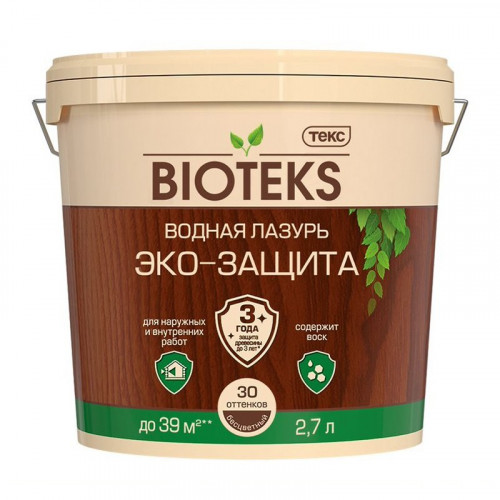 Водная Лазурь Эко-Защита BIOTEKS Сосна полуматовая 2,7л