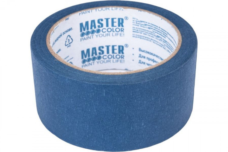 Лента малярная Master Color 48мм x 25м синяя наружная, термостойкая, УФ защита, 30-6114
