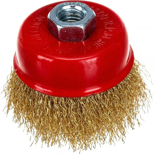 Щетка-крацовка чашечная 75мм*М14, витая стальная проволока, для УШМ Vertextools 12300-075
