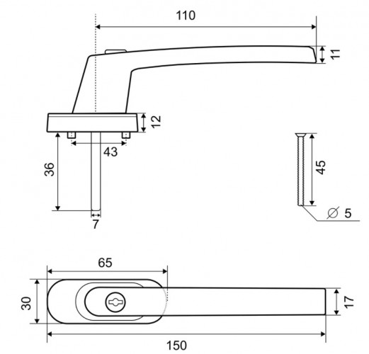 Ручка оконная с замком WH ET Фабрика замков