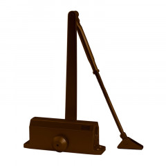 Доводчик 61204 с автофиксацией, коричневый (60-85кг) максимум 110кг, Шлосс