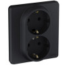 Розетка двухместная с заземлением 16А антрацит Inspiria Legrand 673753