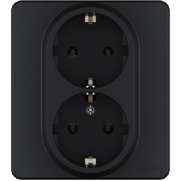 Розетка двухместная с заземлением 16А антрацит Inspiria Legrand 673753