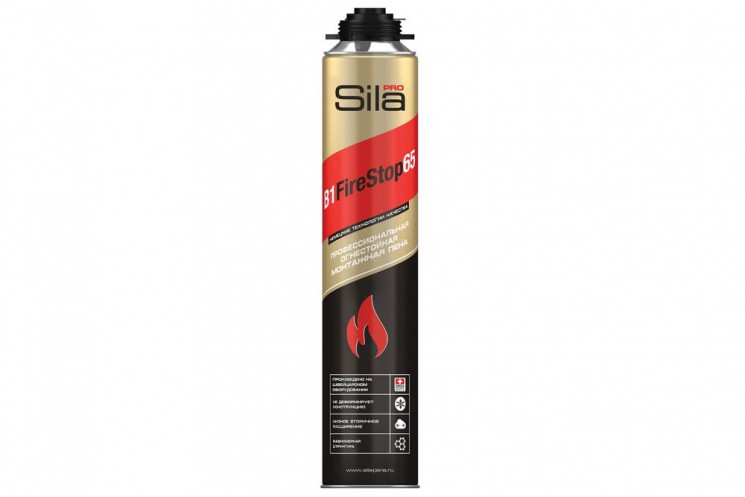 Пена монтажная огнестойкая SILA Pro B1 Firestop 65 SPFR65 (850 мл)