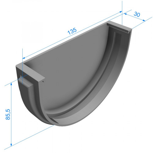 Заглушка желоба, графит Деке PREMIUM