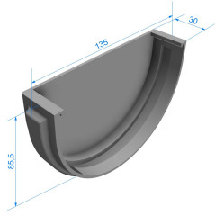 Заглушка желоба, графит Деке PREMIUM
