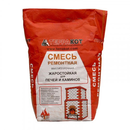 Смесь ремонтная жаростойкая для печей и каминов Терракот, 5 кг