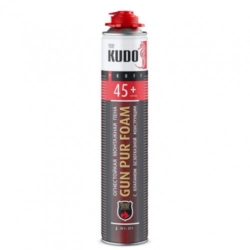 Пена монтажная огнестойкая KUDO Proff 45 Fireproof всесезонная 1000мл/900гр