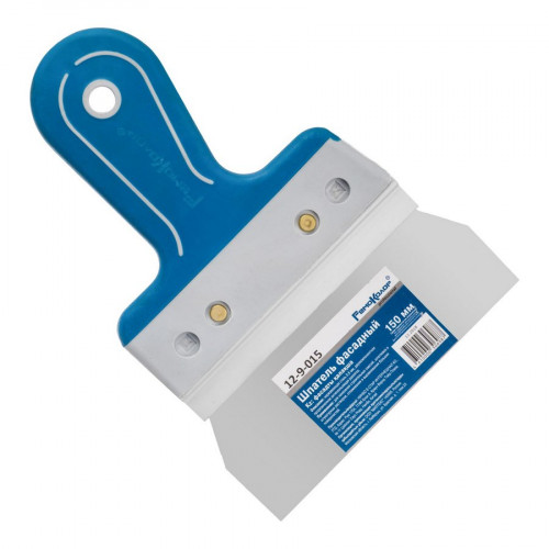 Шпатель фасадный 150мм нержавеющая сталь 0.6мм, прямой, литая ручка РемоКолор 12-9-015