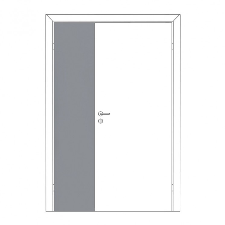 Дверь полотно ответное М3х21 345х2050мм с притвором, с фурнитурой, крашенное Серое Олови