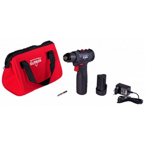 Дрель-шуруповерт аккумуляторная 10,8В, 2х2Ач, Li-Ion Elitech ДА 10.8БЛ2 (E2201.037.01)