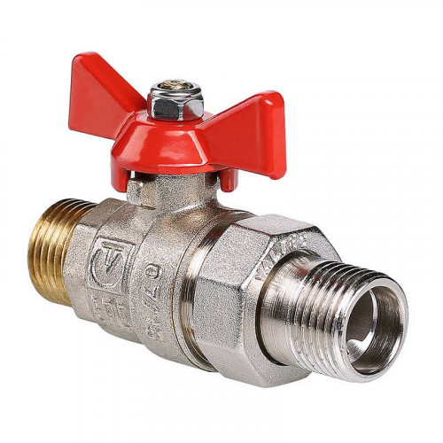 Кран шаровой 1/2 дюйма, бабочка, американка, наружная резьба Valtec VT.226.N.04