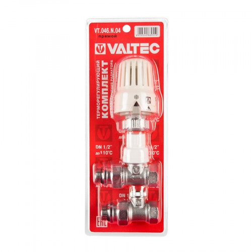 Клапан термостатический, головка, клапан запорный прямой 1/2" Valtec VT.046.N.04