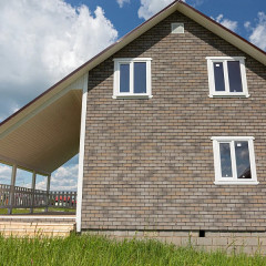 Фасадная плитка Hauberk Кирпич серо-бежевый 2м2 (250х1000мм) 20шт