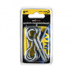 Шуруп-полукольцо 5х50/75 оцинкованный 8шт в блистере Bauhow