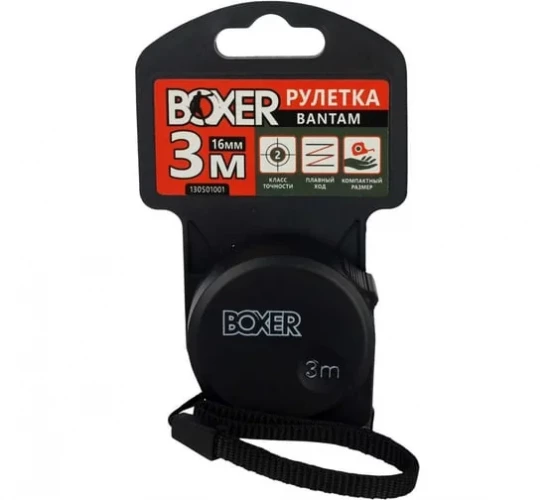 Рулетка 3м*16мм пластиковая Boxer