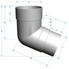 Колено водоотводное 72, графит Деке PREMIUM