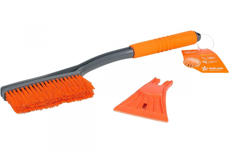 Автомобильная щетка зимняя со скребком, мягкая ручка, 350-450мм