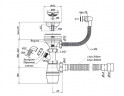 Сифон для кухонной мойки с переливом отводом для стриральной машины 3 1/2х40 40х40/50 Санпласт