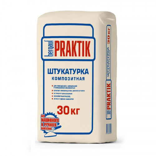 Штукатурка композитная, 30кг Bergauf Praktik