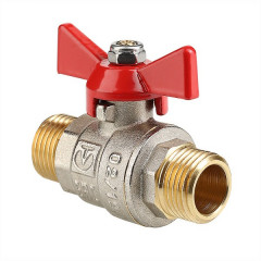 Кран шаровой 1/2 дюйма, рукоятка бабочка, наружная резьба Valtec VT.219.N.04
