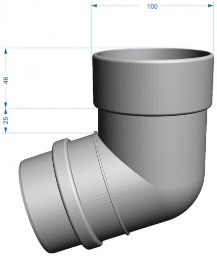 Колено водоотводное 72, пломбир Деке LUX