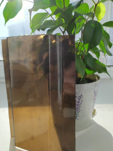 Профилированный поликарбонат трапеция МП-20 3000х1150х0,9мм (колотый лед бронза) Пластилюкс