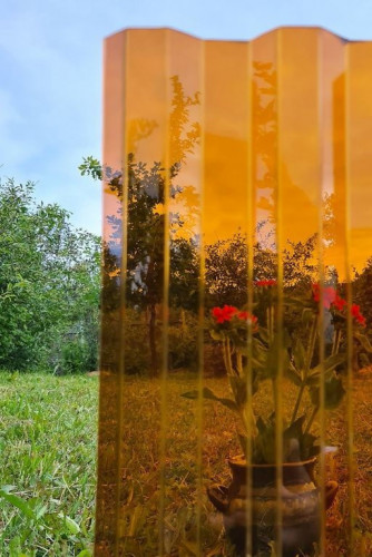 Профилированный поликарбонат трапеция 3000х1050х1,3мм (бронза коричневая прозрачная) Юг-Ойл-Пласт