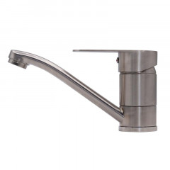 Смеситель для умывальника одноручный, короткий извив, нержавеющая сталь РемоКолор 67-0-783