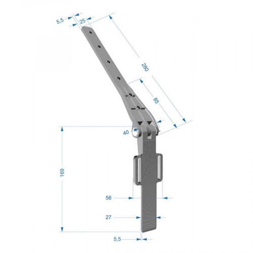 Крепление для универсального хомута, регулируемое, графит Деке PREMIUM