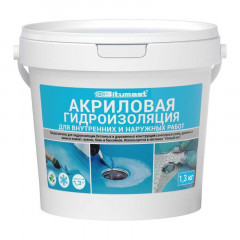 Гидроизоляция акриловая 1,3кг Bitumast