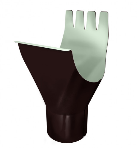 Воронка водосточная 125/90, шоколад RAL 8017, металл Grand Line Optima