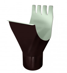 Воронка водосточная 125/90, шоколад RAL 8017, металл Grand Line Optima