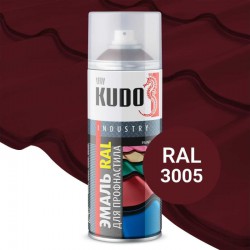 Эмаль аэрозольная для профнастила винно красный RAL 3005 KU-03005R KUDO 0,52л
