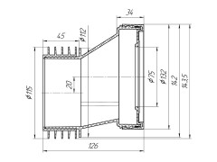 Манжета жесткая, эксцентрическая 110мм,смещение 20мм Ани W0220