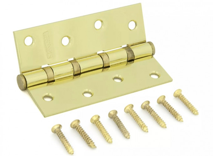 Петля врезная усиленная Е-100 PB Латунь, 4 подшипника, сталь Фабрика замков